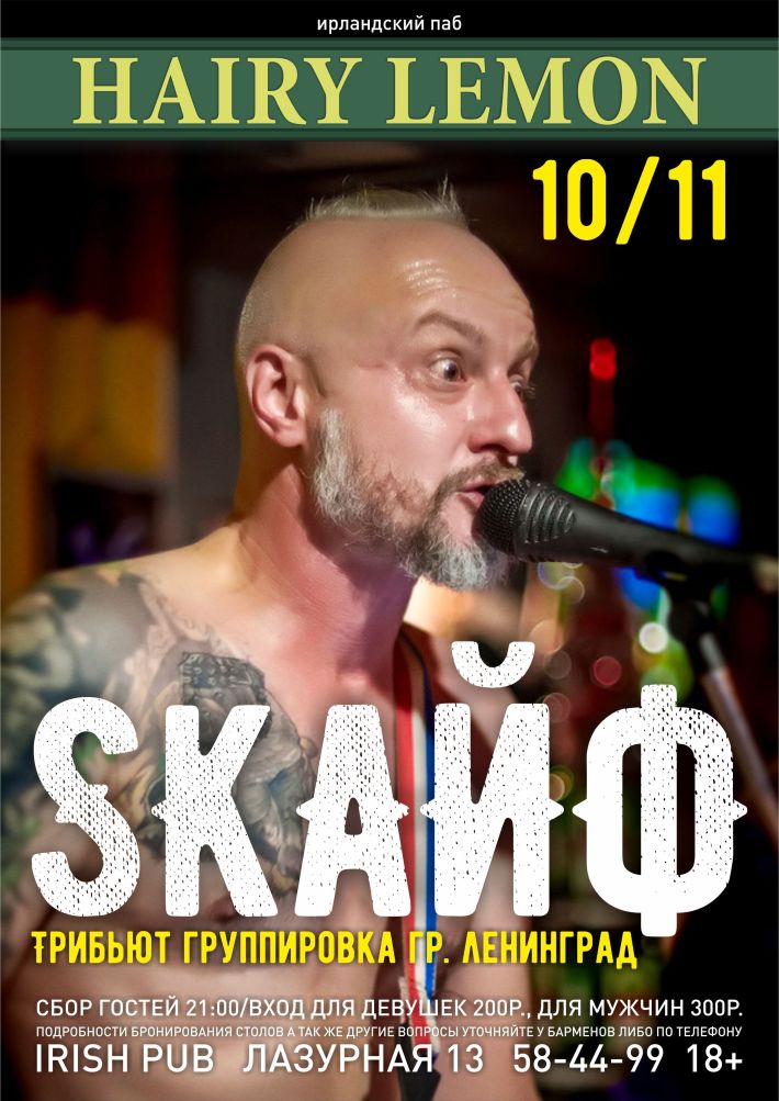 SKАЙФ НА СЦЕНЕ HAIRY LEMON 10 ноября, суббота, в 21:00